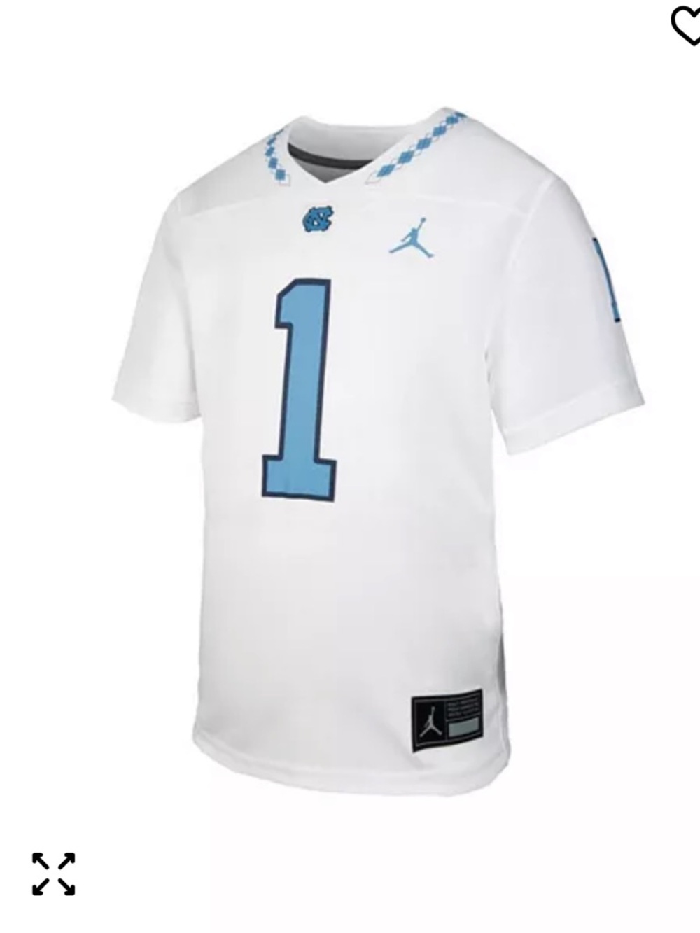 Nike Jordan White & Carolina Blue UNC Jersey